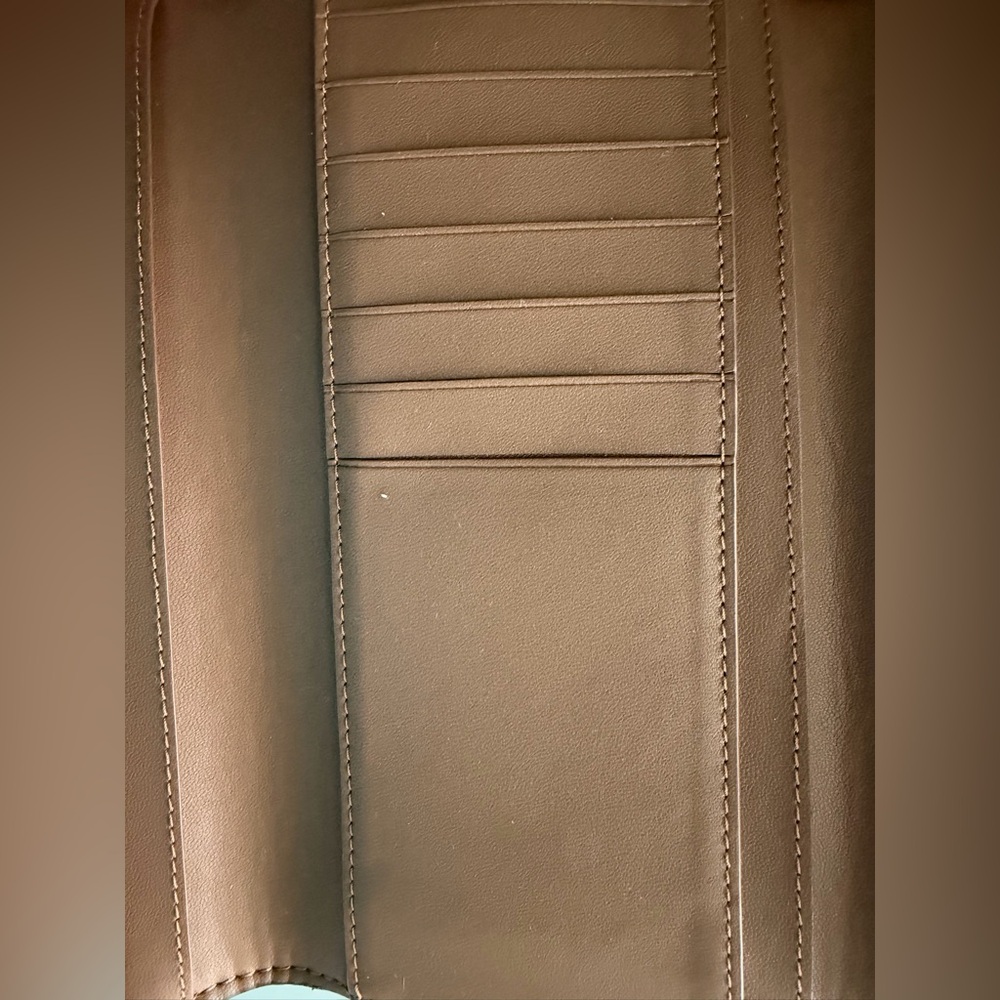Coach Slim Trifold Wallet in Signature Canvas in Light Khaki/Saddle C5966 - Picture 5 of 6
